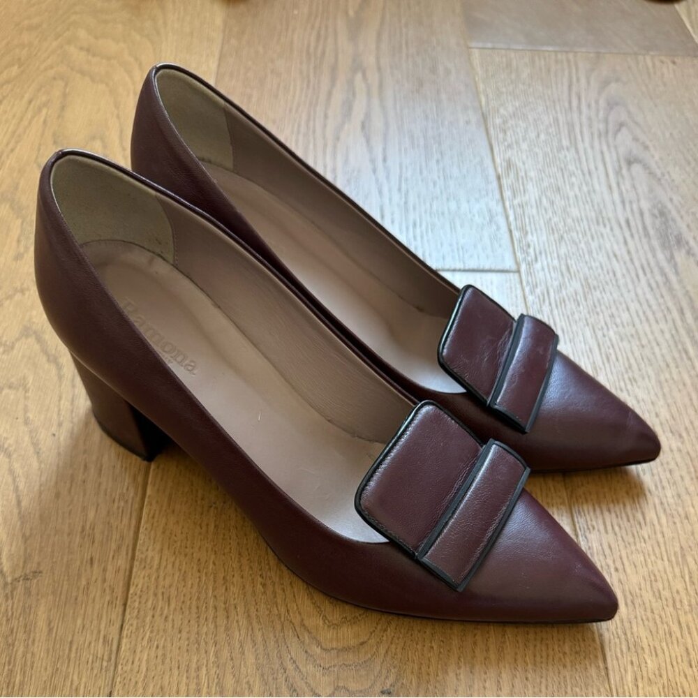 Ramona Italy Burgundy & Black Pumps Heels - Size 38